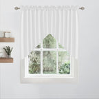 RYB HOME 2 Panels Valance for Windows Thick Faux Linen Blended Light Filtering - Image 6