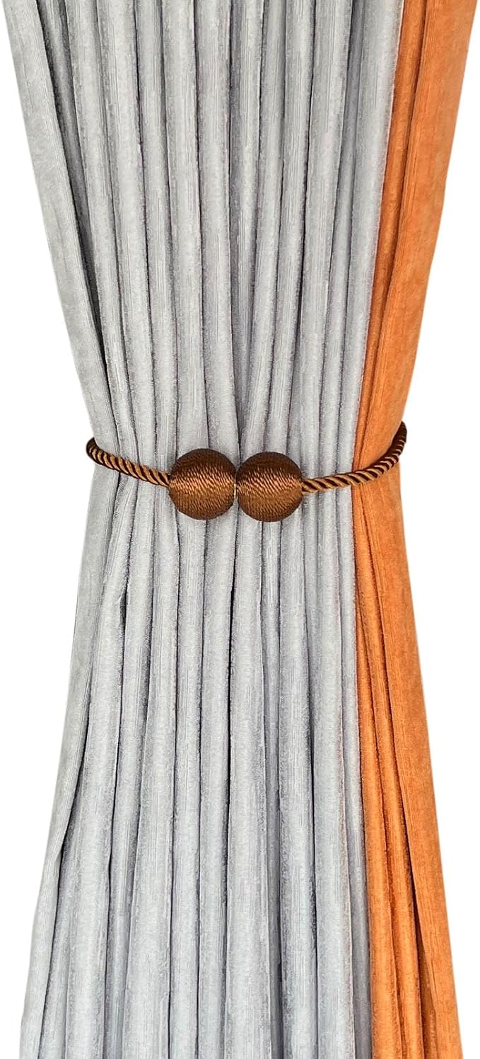 Melaluxe 6 Pack Magnetic Curtain Tiebacks, Decorative Curtain Holdbacks - Image 3