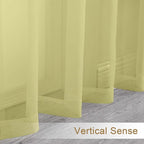 Chyhomenyc Lemon Sheer Curtains 72 Inch Length 2 Panels, Light Filtering Soft - Image 8