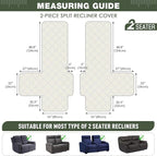 TAOCOCO 100% Waterproof Loveseat Recliner Covers 2 Seater, Split Loveseat Covers - Image 2