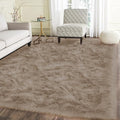 Latepis 5x8 Area Alfombras para Salas Washable Light Brown Beige Faux Fur by Latepis