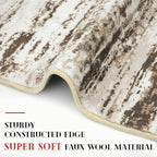Lansny Modern Abstract Runner Rug, 2x6 Feet, Faux Wool, Machine Washable - Image 5