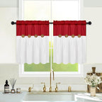 FRAMICS Farmhouse Kitchen Curtains 24 Inch Length, Rustic Cotton Linen Tier - Image 2