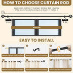 Luvenia Black Decorative Curtain Rod, Adjustable Curtain Rods - Image 5