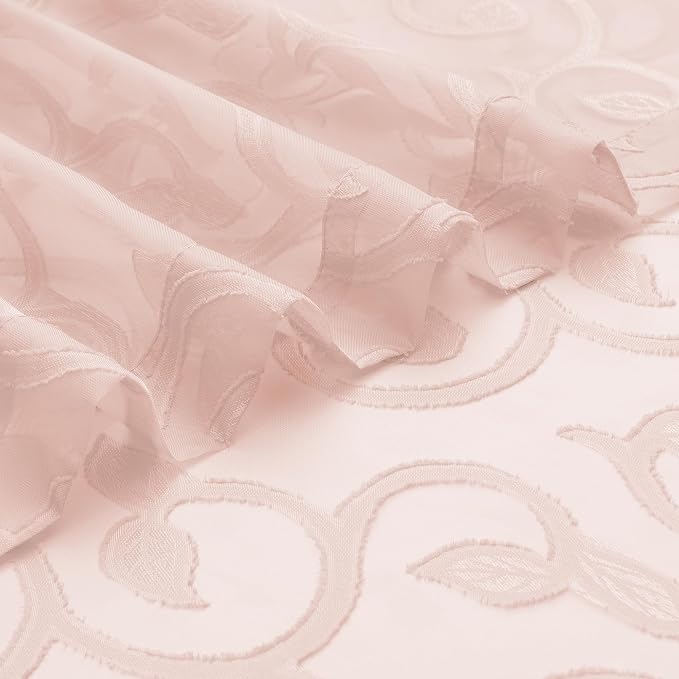 OWENIE Furman Sheer Curtains 45 Inch Length 2 Panels Set - Image 7