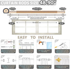 TVWOO Gold Wrap Around Curtain Rods:5/8" Small Blackout Adjustable Window - Image 7