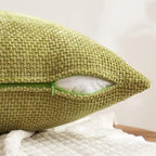 MIULEE Pack of 4 Burnt Orange Couch Throw Pillow Covers 16x16 Inch Yellow Green - Image 3