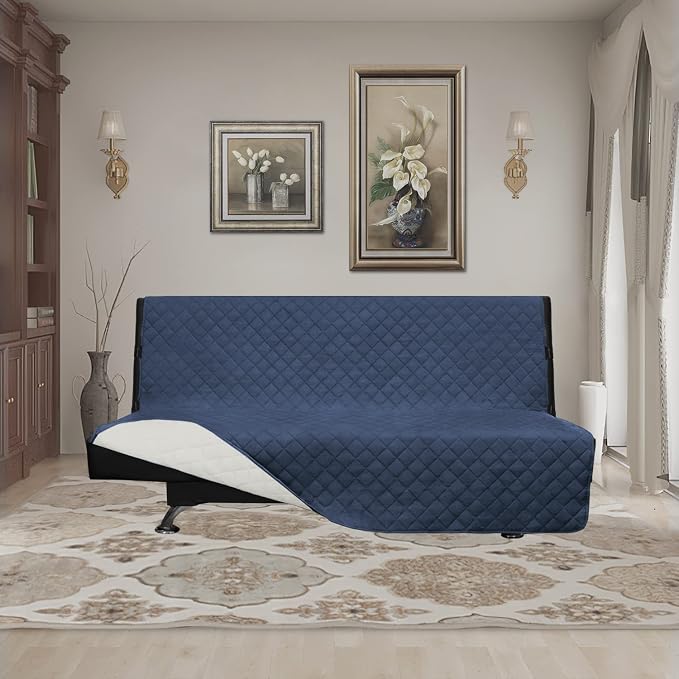 Easy-Going Futon Sofa Slipcover Reversible Sofa Cover Armless Cover Furniture - Image 2