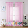 Aiyufeng Light Pink Sheer Curtains 90 Inches Long 2 Panels Set, Semi by Aiyufeng
