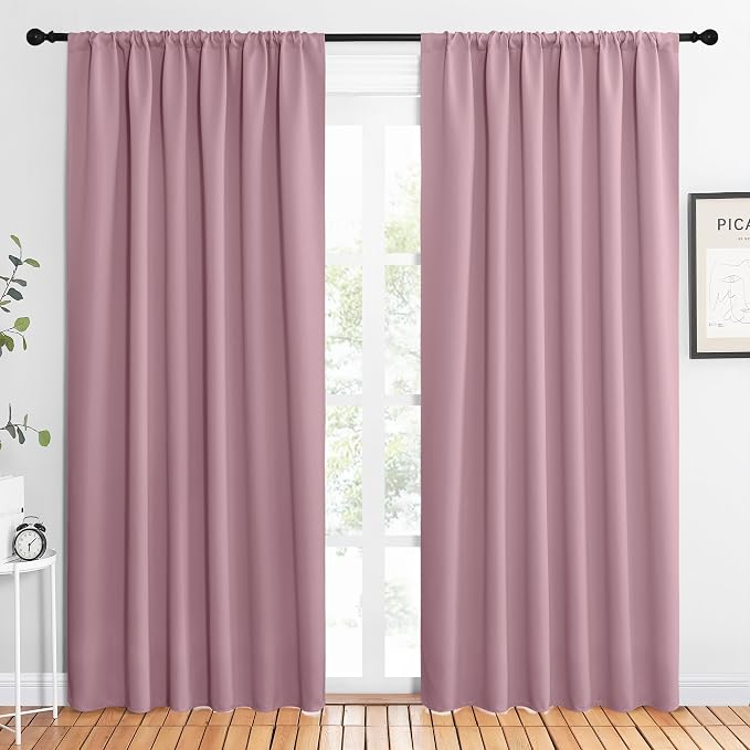 NICETOWN 2 Panels Blackout Curtains, Rod Pocket Thermal Insulated Drapes 84 by NICETOWN