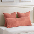 Fancy Homi 2 Packs Coral Euro Decorative Throw Pillow Covers 26x26 Inch - Image 5