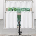 Chyhomenyc White Valance for Windows, Light Filtering Faux Linen Solid Short - Image 3