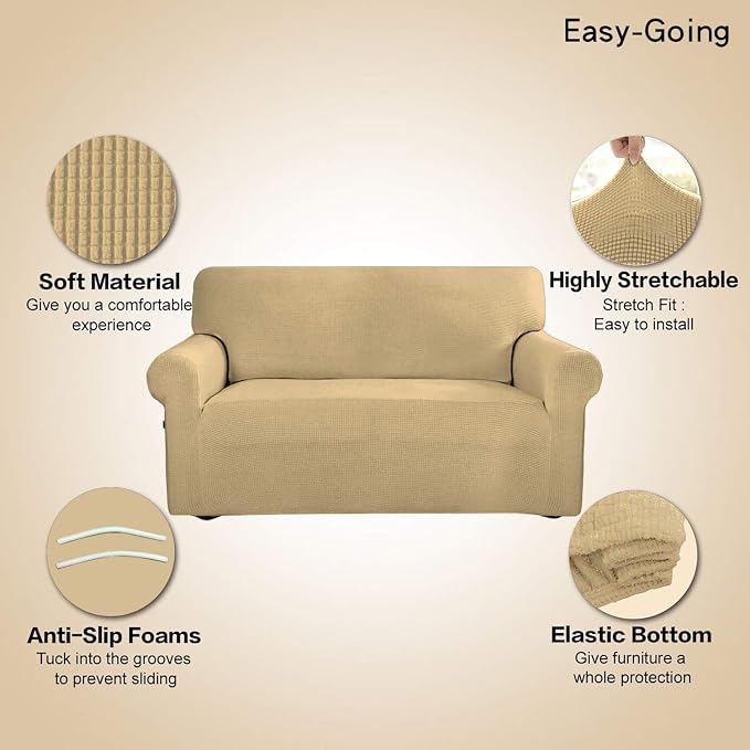Easy-Going Stretch 4 Seater Sofa Slipcover 1-Piece Sofa Cover Furniture - Image 4