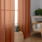 Simplebrand Orange Sheer Curtains 63 Inch Length 2 Panels, Rod Pocket Solid - Image 5