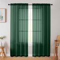 Hunter Green Sheer Curtain for Bedroom Living Room 78 Inches Long 2 Panels Set by WelvetBLK
