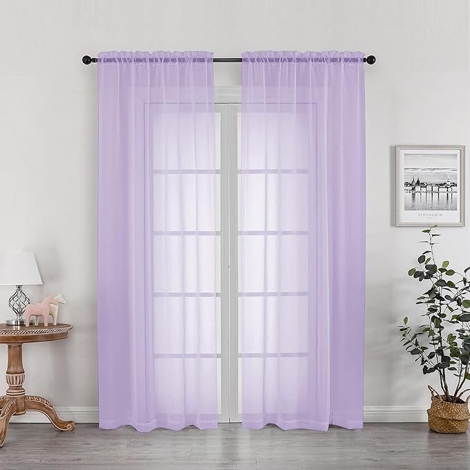 OWENIE Sheer Curtains 78 inches Long by OWENIE