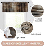 Emvency 4 Pack Valances Window Treatments, Abstract Dark Brown Art Painting - Image 2
