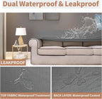 Easy-Going 100% Waterproof Oversized Loveseat Couch Cover, Dual Waterproof Sofa - Image 3