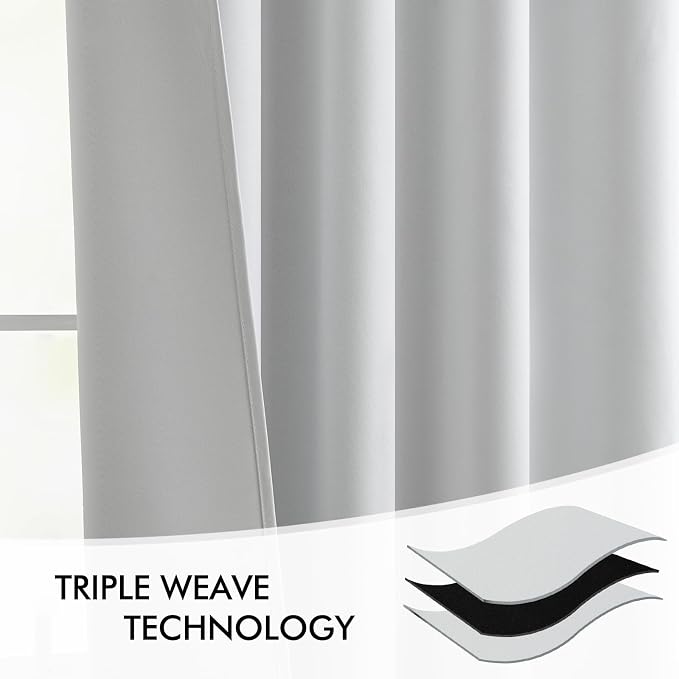 MIULEE Back Tab Light Blocking Curtains 102 Inch Long 2 Panels Set - Image 7