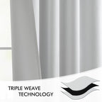 MIULEE Greyish White Back Tab Blackout Curtains 63 Inches Long 2 Panels Set - Image 7