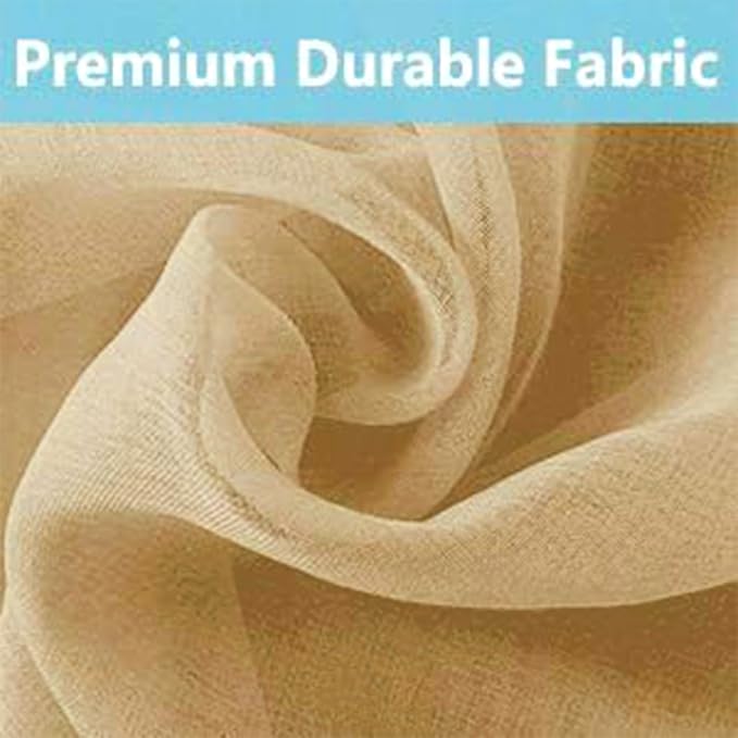 DWCN Taupe Sheer Curtains for Kitchen Windows - Image 6