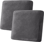 H.VERSAILTEX Velvet Stretch Couch Cushion Cover Plush Cushion Slipcover by HVERSAILTEX