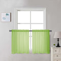 Chyhomenyc Lime Sheer Curtains 30 inch Length 2 Panels, Light Filtering Voile by Chyhomenyc