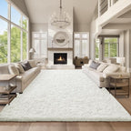Ophanie Area Rugs 9x12 Living Room, Large White Bedroom Carpet, Big Shag Indoor by Ophanie