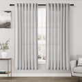 Nanspring Grey Linen Semi Sheer Curtains 72 Inches Long 2 Panels Set by Nanspring