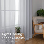 OVZME Light Grey Sheer Curtains 72 Inches Long 2 Panels - Image 6