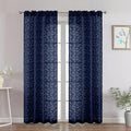 Chyhomenyc Navy Blue Sheer Curtains 72 Inches Long 2 Panels Set, Light by Chyhomenyc