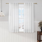 White Linen Curtains for Living Room 54 inch Length White Light Filtering Semi by Nanspring