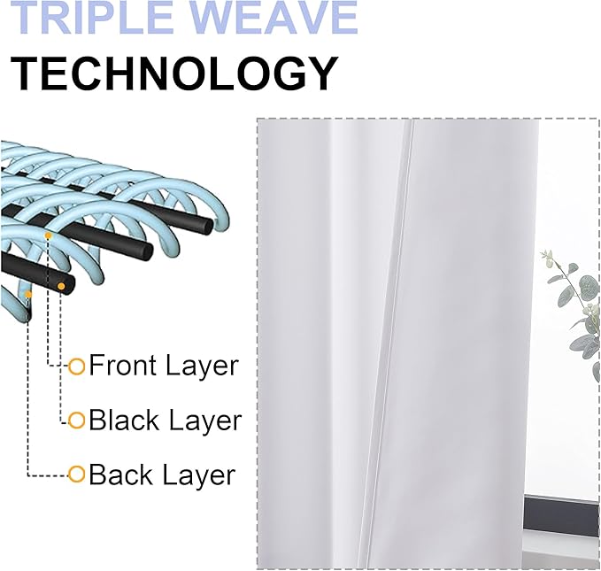 Simplebrand Pure White Light Filtering Curtains - Image 5