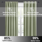 RYB HOME Blackout Curtains for Bedroom Living Room 63 inches Long, Thermal - Image 3