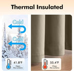 MIULEE Velvet Curtains Taupe Elegant Grommet Thermal Insulated Soundproof Room - Image 5