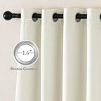 NICETOWN Faux Linen 100% Blackout Living Room Curtains 96 inches Long, W52 x L96 - Image 2