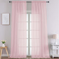 Chyhomenyc Extra Long Blush Pink Sheer Curtains 108 Inches Long 2 Panels by Chyhomenyc