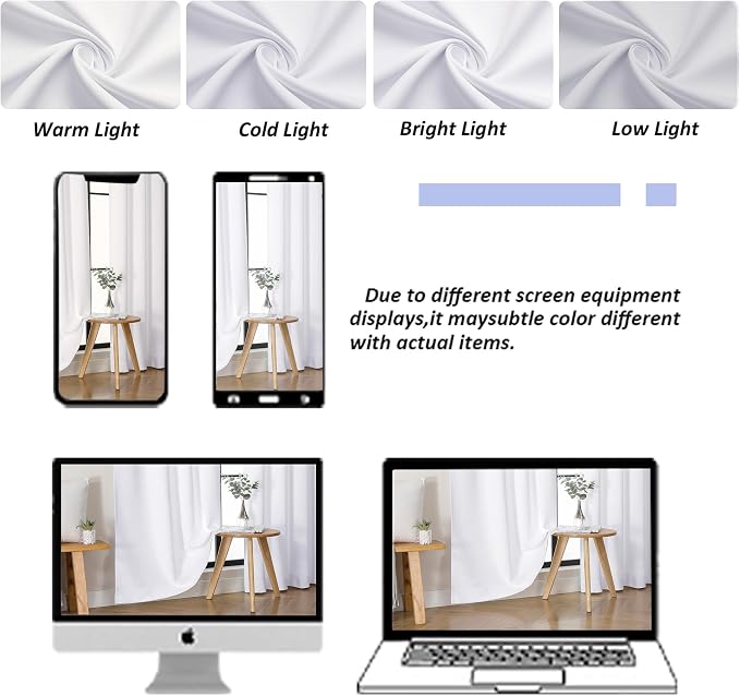 Simplebrand Pure White Light Filtering Curtains - Image 8