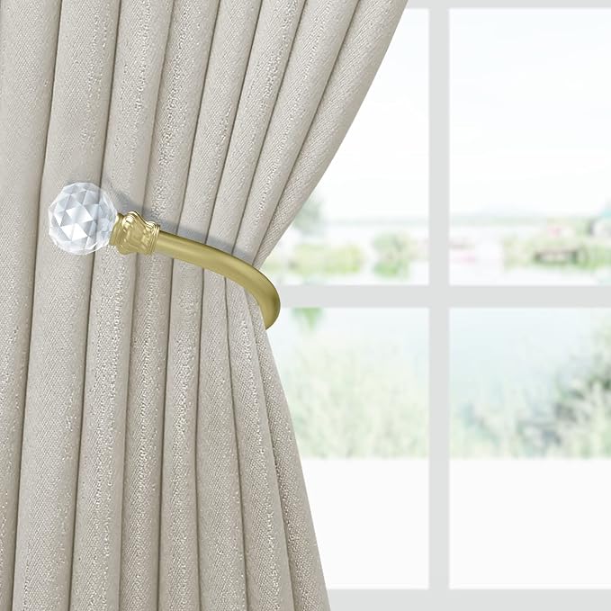 Hion Curtain Holdbacks Gold 2pcs, Curtain Tiebacks Wall Mounted Curtain Hooks - Image 7