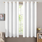 MIULEE Linen Textured Curtains for Bedroom Solid 100% Blackout Thermal by MIULEE