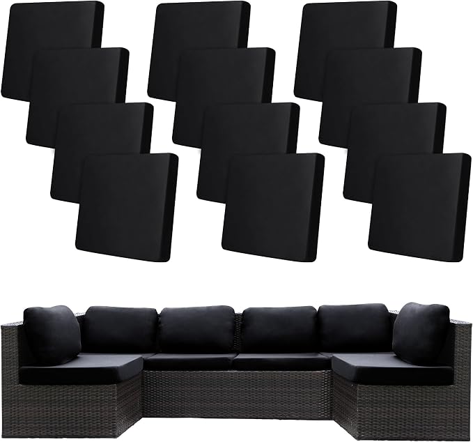 12 Pcs Stretch Patio Cushion Covers, Outdoor Couch Covers Replacement, Outdoor by BIETYONE