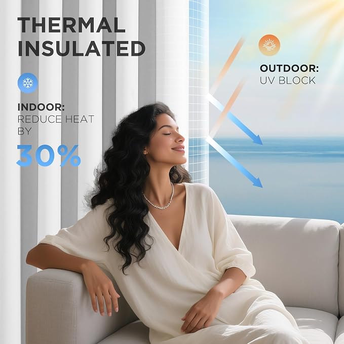 Joydeco Blackout Patio Sliding Door Curtains 90 Inches Long, Grommet Privacy - Image 5