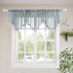 Molaxhome Swag Curtain 51 inch Length Rod Pocket Scalloped Curtain Valance by Molaxhome