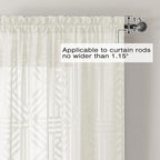 Simplebrand Ivory Sheer Curtains 72 Inch Length 2 Panels - Image 4