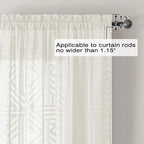 Simplebrand Sheer Ivory Kitchen Curtains 24 Inch Length Tier Curtains 2 Panels - Image 5