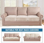 H.VERSAILTEX Velvet Stretch Couch Cushion Cover Plush Cushion Slipcover - Image 3