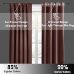 RYB HOME Basement Bathroom Kitchen Cafe Blackout Privacy Curtains, Short - Image 4