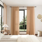 Nanspring Camel Linen Curtains for Living Room 94 Inches Long Back Tab and Rod - Image 7