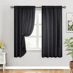 HOMEIDEAS Halloween Non-See-Through Black Privacy Sheer Curtains, 52 X 63 by HOMEIDEAS