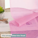 Light Pink Sheer Curtains Tier 30 Inches Length 2 Panels, Light Filtering - Image 5